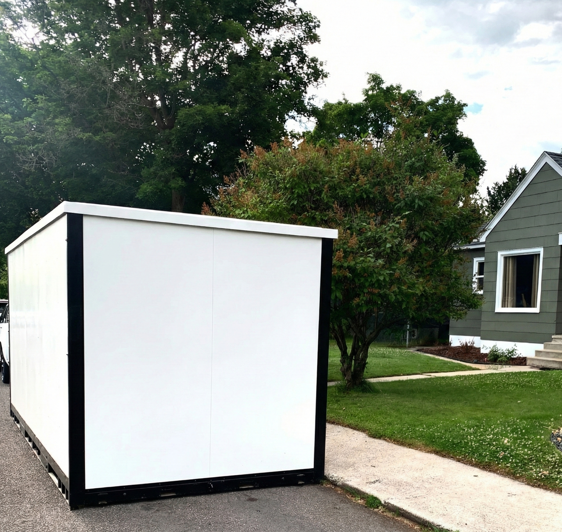 image of a portable storage in moorpark container placed next to side walk